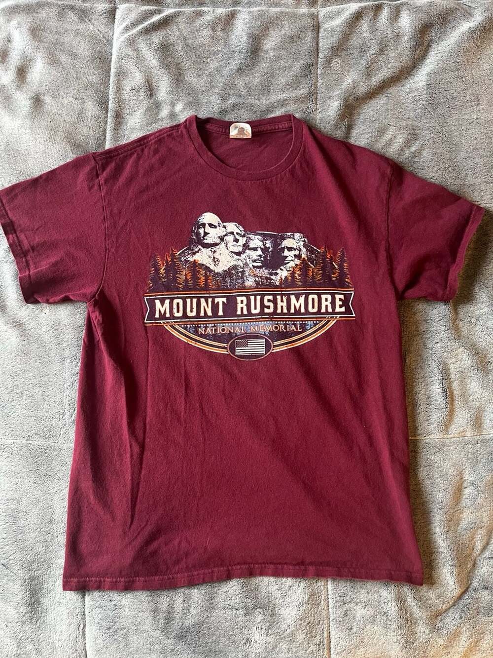 Delta Pro Weight Mount Rushmore National Memorial T-Shirt Maroon Adult